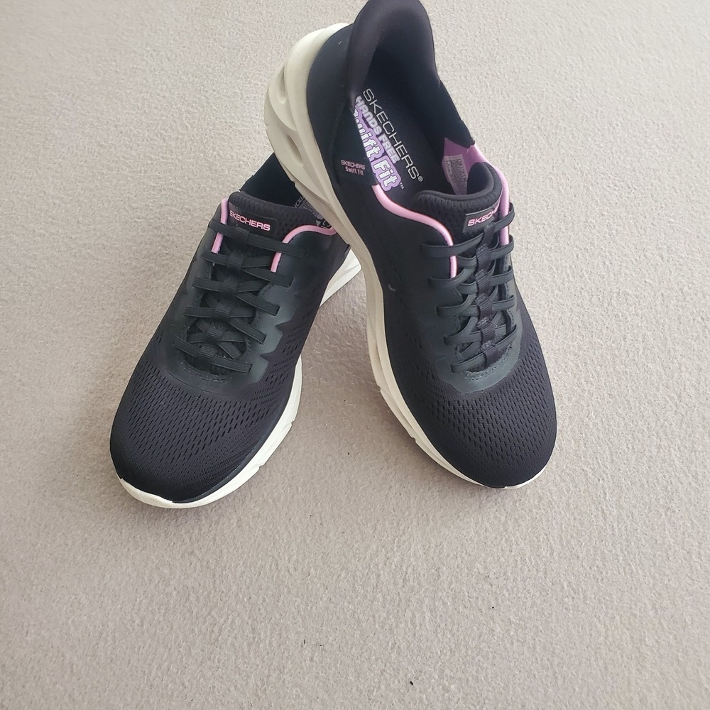 Skechers Hands Free Swift Fit Glide-Lite 2.0 Women's Size 10 Black Pink Sneakers